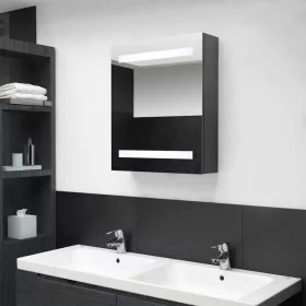   Szürke LED-es tükrös fürdőszobaszekrény 50 x 14 x 60 cm
