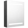 Szürke LED-es tükrös fürdőszobaszekrény 50 x 14 x 60 cm