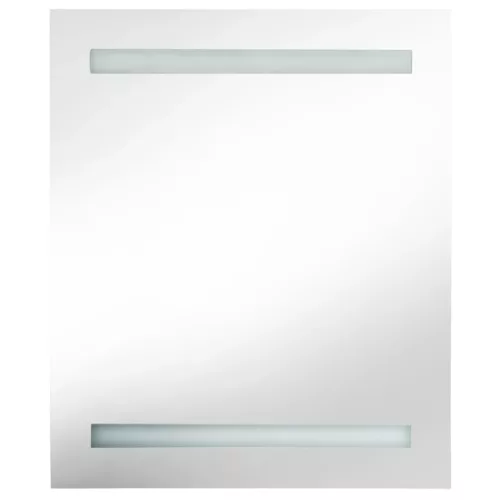 Fényes szürke LED-es tükrös fürdőszobaszekrény 50 x 14 x 60 cm