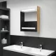 Tölgyszínű LED-es tükrös fürdőszobaszekrény 50 x 14 x 60 cm