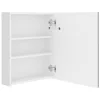 Fényes fehér LED-es tükrös fürdőszobaszekrény 50 x 14 x 60 cm