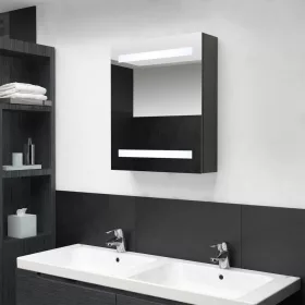   Antracitszürke LED-es tükrös fürdőszobaszekrény 50 x 14 x 60 cm