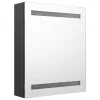 Antracitszürke LED-es tükrös fürdőszobaszekrény 50 x 14 x 60 cm