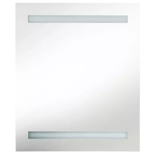Antracitszürke LED-es tükrös fürdőszobaszekrény 50 x 14 x 60 cm