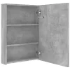 Betonszürke LED-es tükrös fürdőszobaszekrény 50 x 13 x 70 cm