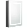 Szürke LED-es tükrös fürdőszobaszekrény 50 x 13 x 70 cm