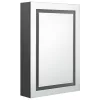 Szürke LED-es tükrös fürdőszobaszekrény 50 x 13 x 70 cm