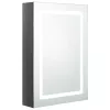 Fényes szürke LED-es tükrös fürdőszobaszekrény 50 x 13 x 70 cm