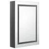 Fényes szürke LED-es tükrös fürdőszobaszekrény 50 x 13 x 70 cm