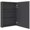 Fényes szürke LED-es tükrös fürdőszobaszekrény 50 x 13 x 70 cm