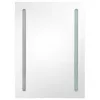 Betonszürke LED-es tükrös fürdőszobaszekrény 50 x 13 x 70 cm