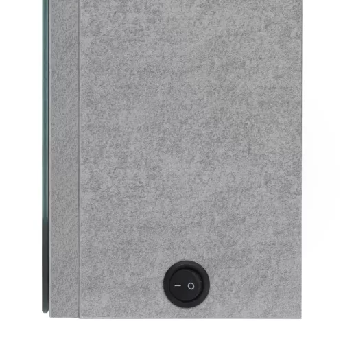 Betonszürke LED-es tükrös fürdőszobaszekrény 50 x 13 x 70 cm