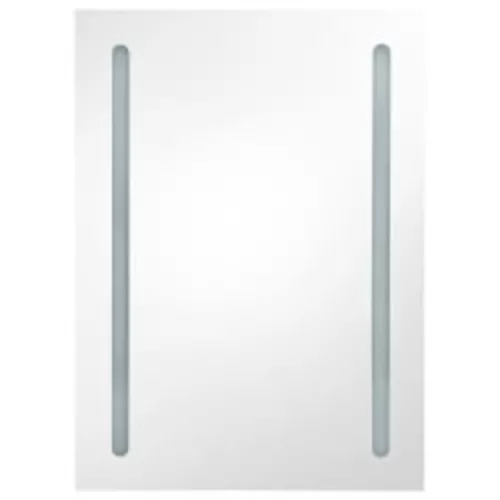 Fényes fekete LED-es tükrös fürdőszobaszekrény 50 x 13 x 70 cm