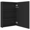 Fényes fekete LED-es tükrös fürdőszobaszekrény 50 x 13 x 70 cm