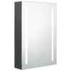 Szürke LED-es tükrös fürdőszobaszekrény 50 x 13 x 70 cm
