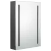 Szürke LED-es tükrös fürdőszobaszekrény 50 x 13 x 70 cm