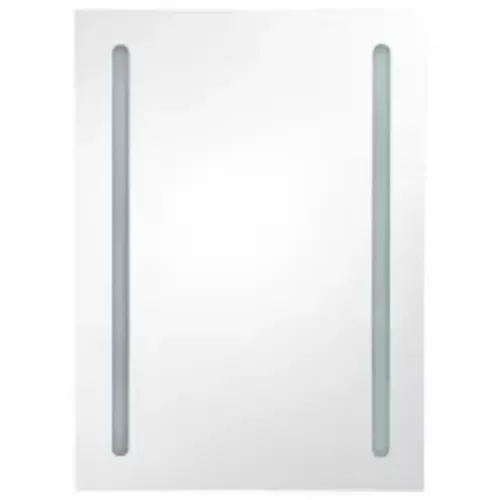 Szürke LED-es tükrös fürdőszobaszekrény 50 x 13 x 70 cm