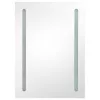 Fényes fehér LED-es tükrös fürdőszobaszekrény 50 x 13 x 70 cm