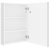 Fényes fehér LED-es tükrös fürdőszobaszekrény 50 x 13 x 70 cm