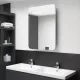 Betonszürke LED-es tükrös fürdőszobaszekrény 60 x 11 x 80 cm