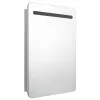 Betonszürke LED-es tükrös fürdőszobaszekrény 60 x 11 x 80 cm
