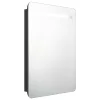 Fekete LED-es tükrös fürdőszobaszekrény 60 x 11 x 80 cm