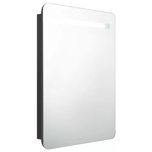 Fekete LED-es tükrös fürdőszobaszekrény 60 x 11 x 80 cm