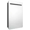 Fekete LED-es tükrös fürdőszobaszekrény 60 x 11 x 80 cm