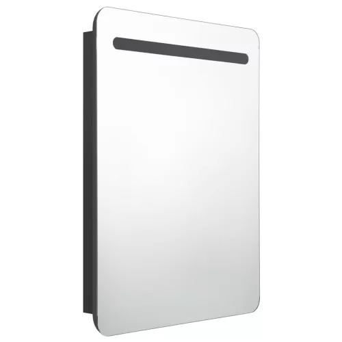 Fekete LED-es tükrös fürdőszobaszekrény 60 x 11 x 80 cm