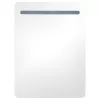 Fényes fekete LED-es tükrös fürdőszobaszekrény 60 x 13 x 70 cm