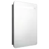 Szürke LED-es tükrös fürdőszobaszekrény 60 x 11 x 80 cm