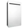 Szürke LED-es tükrös fürdőszobaszekrény 60 x 11 x 80 cm