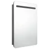 Fényes szürke LED-es tükrös fürdőszobaszekrény 60 x 11 x 80 cm