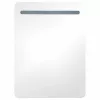 Fényes szürke LED-es tükrös fürdőszobaszekrény 60 x 11 x 80 cm