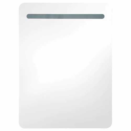 Fényes szürke LED-es tükrös fürdőszobaszekrény 60 x 11 x 80 cm