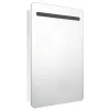 Fényes fehér LED-es tükrös fürdőszobaszekrény 60 x 11 x 80 cm