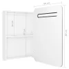 Fényes fehér LED-es tükrös fürdőszobaszekrény 60 x 11 x 80 cm