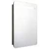Antracitszürke LED-es tükrös fürdőszobaszekrény 60x11x80 cm