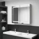 Betonszürke LED-es tükrös fürdőszobaszekrény 80 x 12 x 68 cm