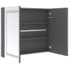 Szürke LED-es tükrös fürdőszobaszekrény 80 x 12 x 68 cm