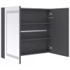 Fényes szürke LED-es tükrös fürdőszobaszekrény 80 x 12 x 68 cm