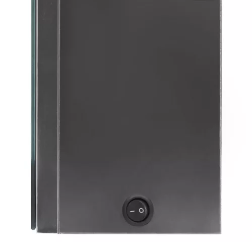 Fényes szürke LED-es tükrös fürdőszobaszekrény 80 x 12 x 68 cm