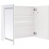 Fényes fehér LED-es tükrös fürdőszobaszekrény 80 x 12 x 68 cm