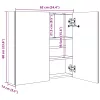 Betonszürke LED-es tükrös fürdőszobaszekrény 62 x 14 x 60 cm