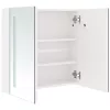 Fényes fehér LED-es tükrös fürdőszobaszekrény 62 x 14 x 60 cm