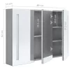 Betonszürke LED-es tükrös fürdőszobaszekrény 89 x 14 x 62 cm
