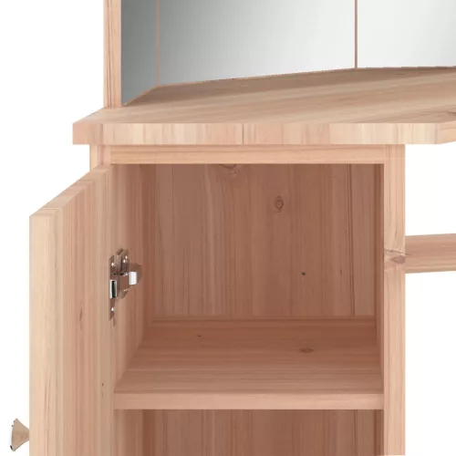 Fekete sarok-fésülködőasztal LED-világítással 111x54x141,5 cm