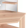 Fekete sarok-fésülködőasztal LED-világítással 111x54x141,5 cm