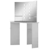 Betonszürke sarok-fésülködőasztal LED-del 111x54x141,5 cm