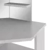 Betonszürke sarok-fésülködőasztal LED-del 111x54x141,5 cm